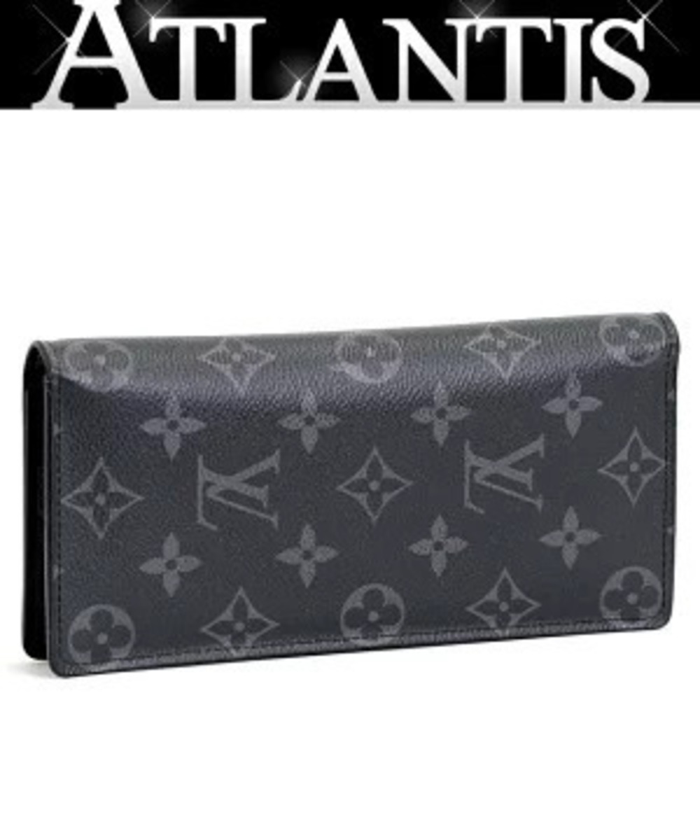 Louis Vuitton Portefeuille Brazza Bi fold Long Wallet Monogram Eclipse Black